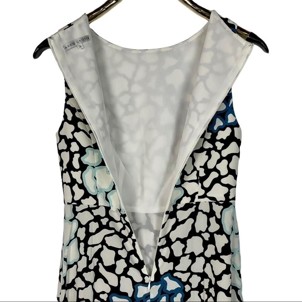 ANNIE GRIFFIN MAMIE GIRAFFE PRINT SILK SLEEVELESS FIT AND FLARE DRESS - Picture 7 of 12